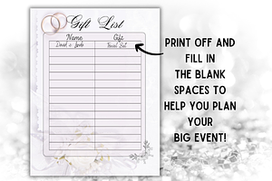 Wedding Planner Printable PNG