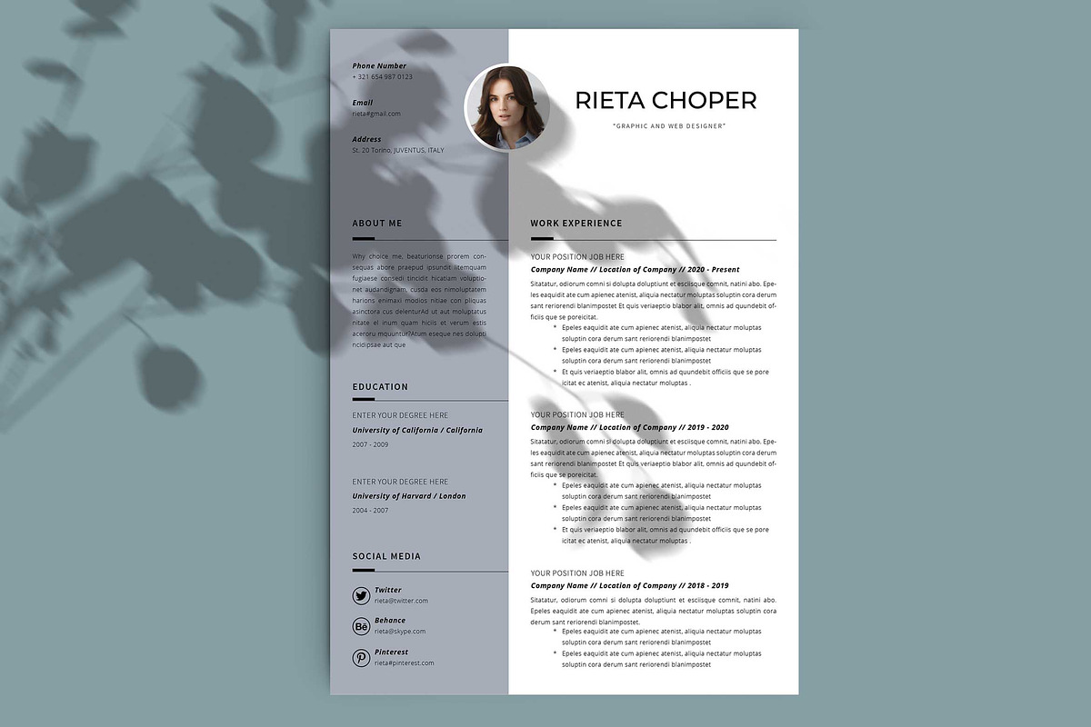 Resume Template / CV, a Resume Template by Peunayah (Photo 1 of 8)