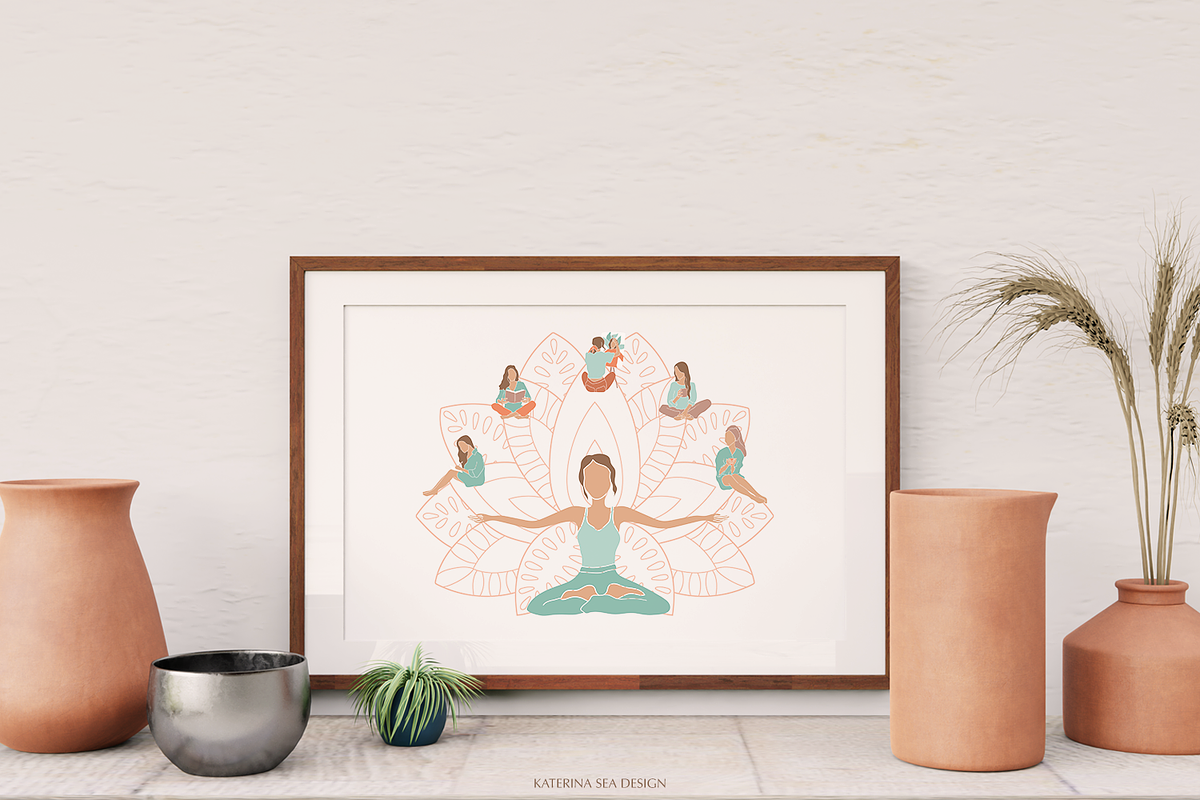 Balance - abstract woman & elements, a Healthcare Illustration by Katerina.Sea.Design (Photo 2 of 10)