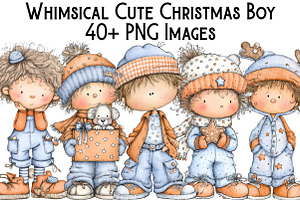 Whimsical Cute Christmas Boy Sublima, an Illustration by Pixels.Craft