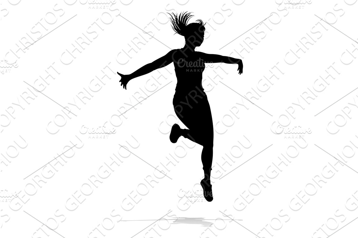 Happy Woman Jumping For Joy, a Person Illustration by Christos Georghiou