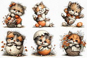 Whimsical Funny Easter Cat Clipart, an Illustration by Craft Nest (Thumbnail 5 of 6)