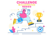 10 Business Challenge Illustration, a Person Illustration by denayunebgt (Thumbnail 1 of 4)