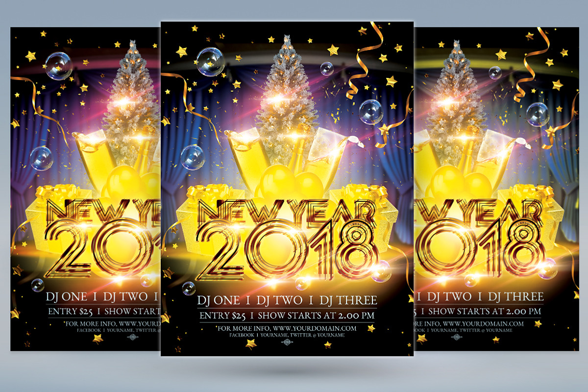 New Year 2018, a Flyer Template by tmcom (Photo 1 of 2)