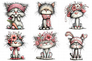 Whimsical Easter Cats Clipart, an Illustration by Daily.Designs (Thumbnail 6 of 8)
