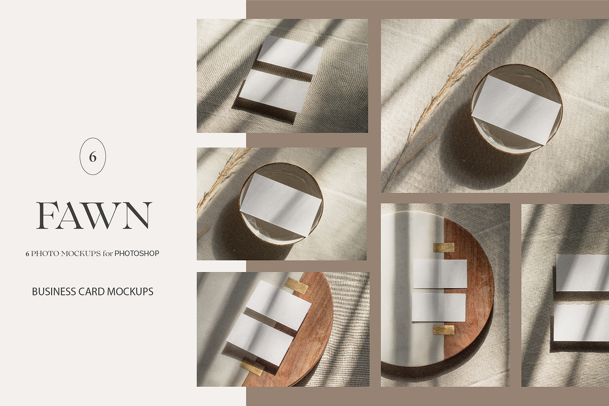 Fawn Business Card Mockup Bundle, a Business Card Template by Frame Space Studio (Photo 1 of 2)