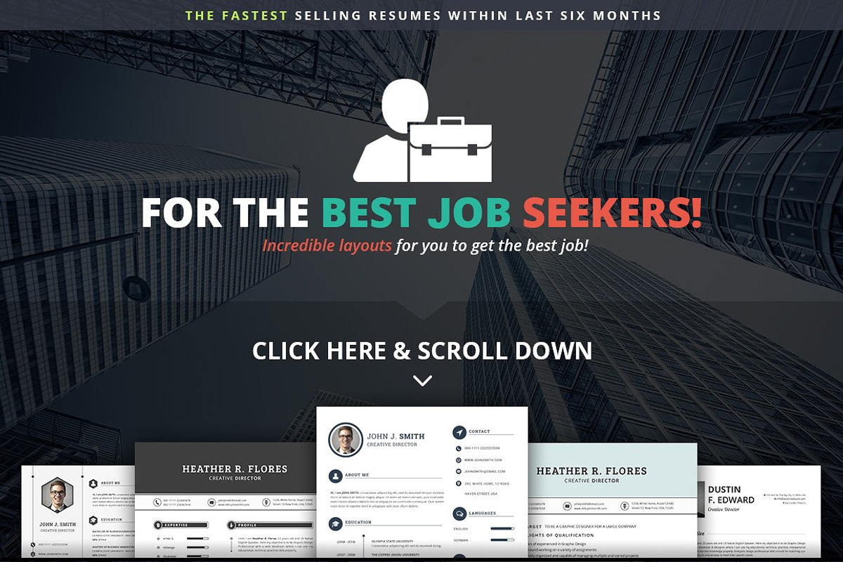 Top Sellers Resume Mega Bundle, a Resume Template by SNIPESCIENTIST (Photo 3 of 5)