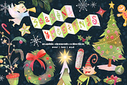 Season's Greetings Graphics Set, a Decorative Illustration by Dapper Dudell (Thumbnail 1 of 5)