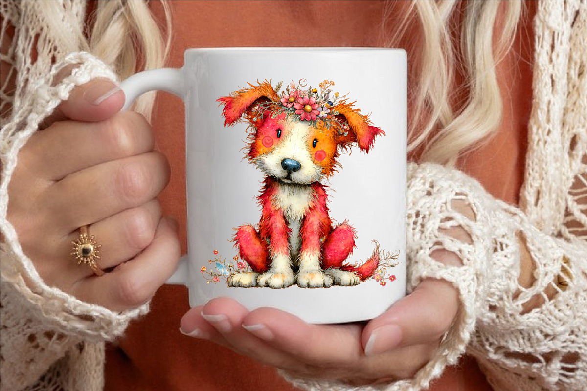 Whimsical Spring Dog Clipart, an Illustration by designcity5 (Photo 4 of 5)