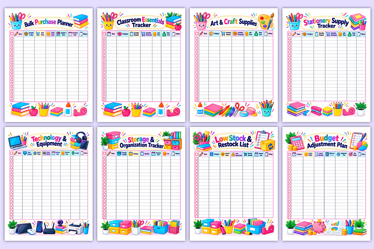 Classroom Supply & Budget Tracker, a Stationery Template by Mustafiz (Photo 4 of 4)