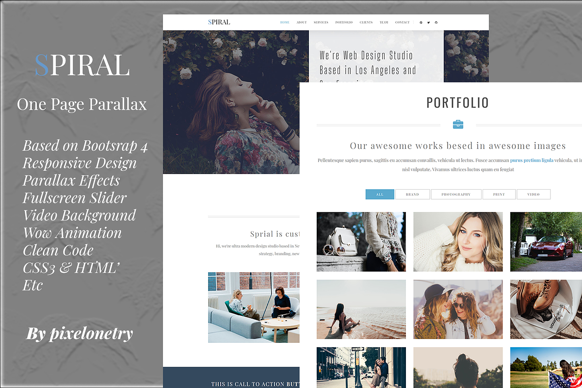 Spiral - One Page Template, a HTML Template by pixelonetry