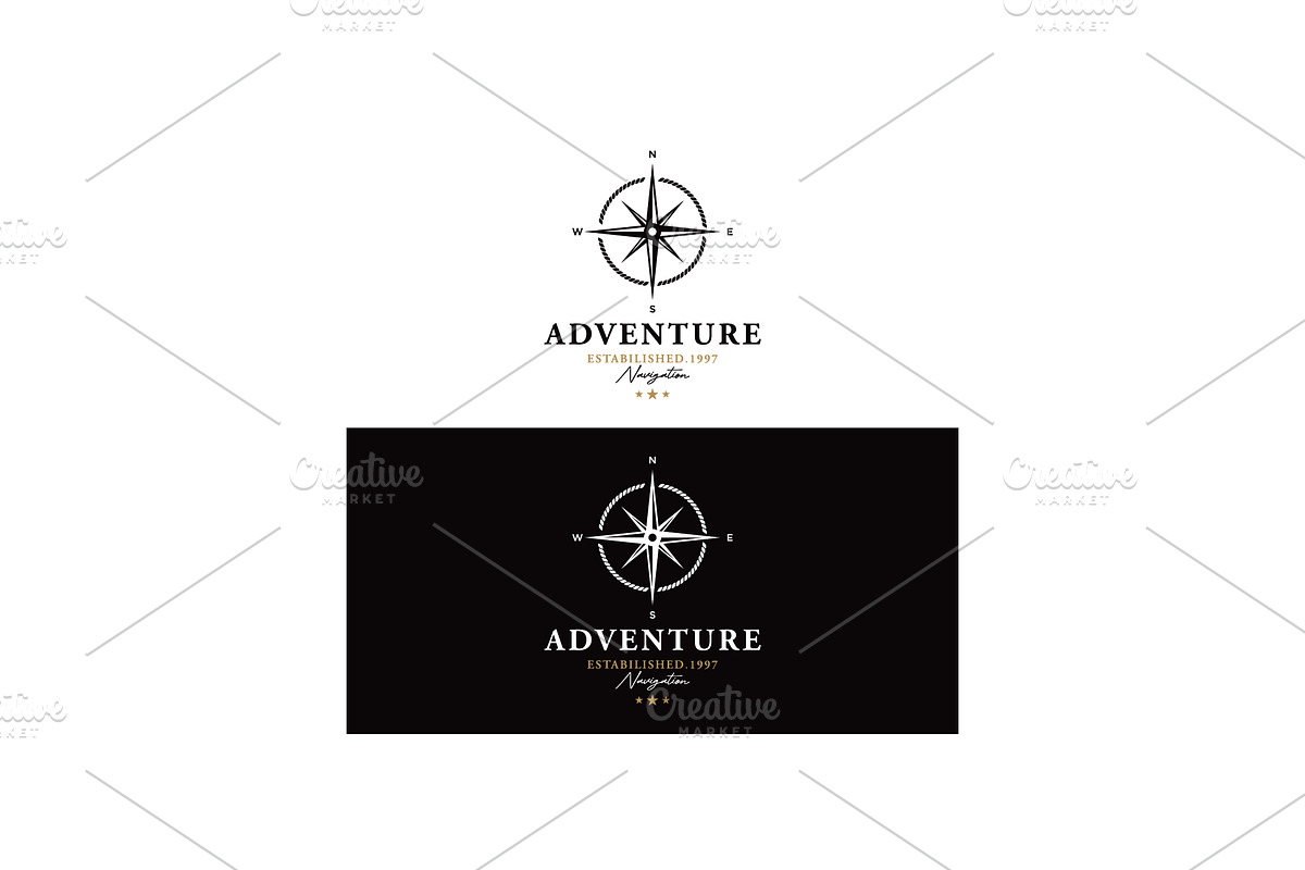 Retro vintage marine nautical logo d, a Branding & Logo Template by LOGOCREATIVE