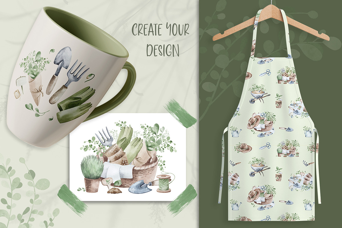 Watercolor Gardening Clipart Set, a Seasonal Illustration by LenArt (Photo 12 of 15)