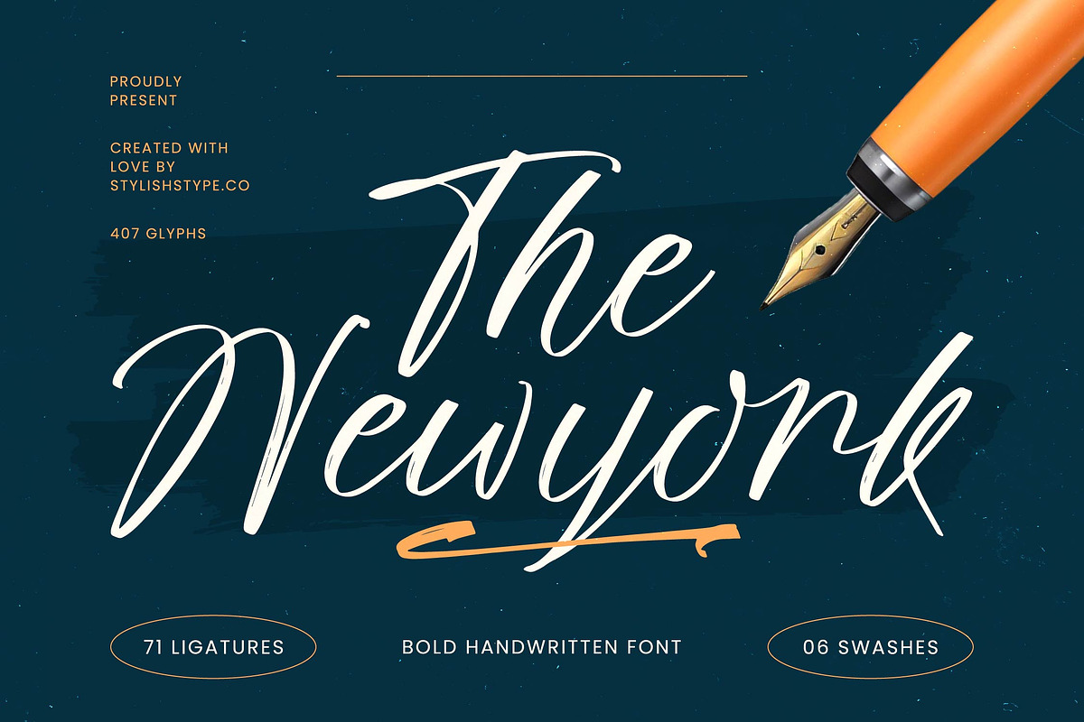 The Newyork Bold Handwritten Font, a Script Font by stylishtype.co (Photo 1 of 20)