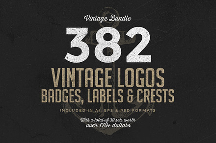 382 Vintage Logos Bundle, a Branding & Logo Template by Graphicdome