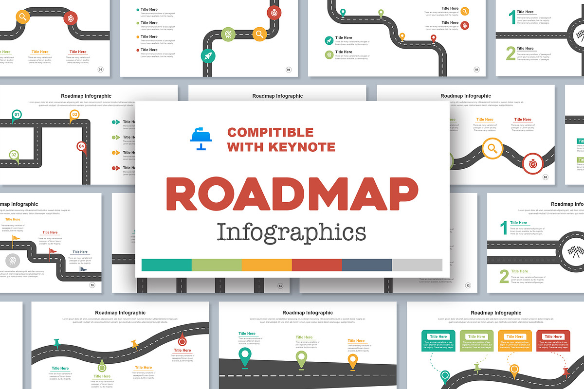 Roadmap infographic Keynote, a Templates & Theme by Mighty-Slide (Photo 1 of 7)