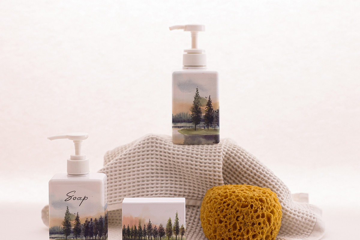 Watercolor Pine Trees & Lake, an Illustration by Yorda Studio (Photo 9 of 13)