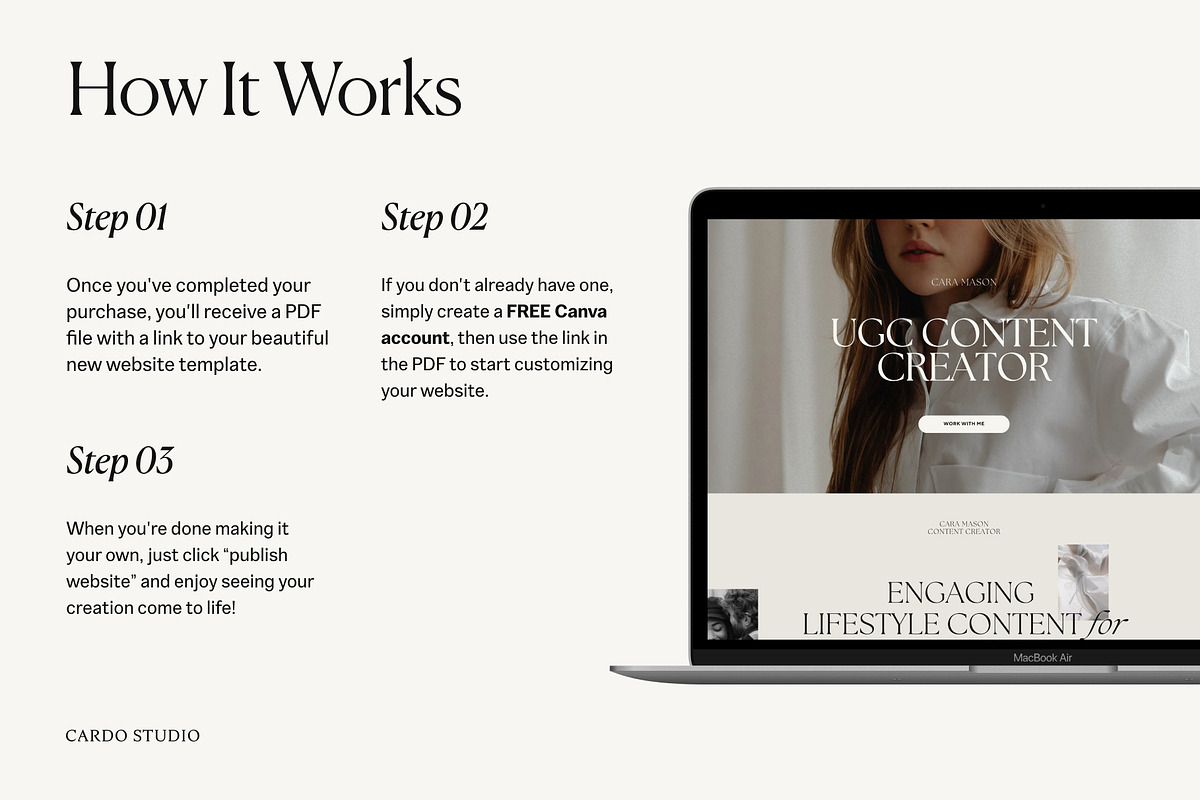 UGC Creator Website Template Canva, a Websites & App Template by The Soft Voice (Photo 7 of 7)