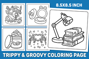 TRIPPY & GROOVY Coloring Book Vol 02, a Decorative Illustration by Coco Bloom