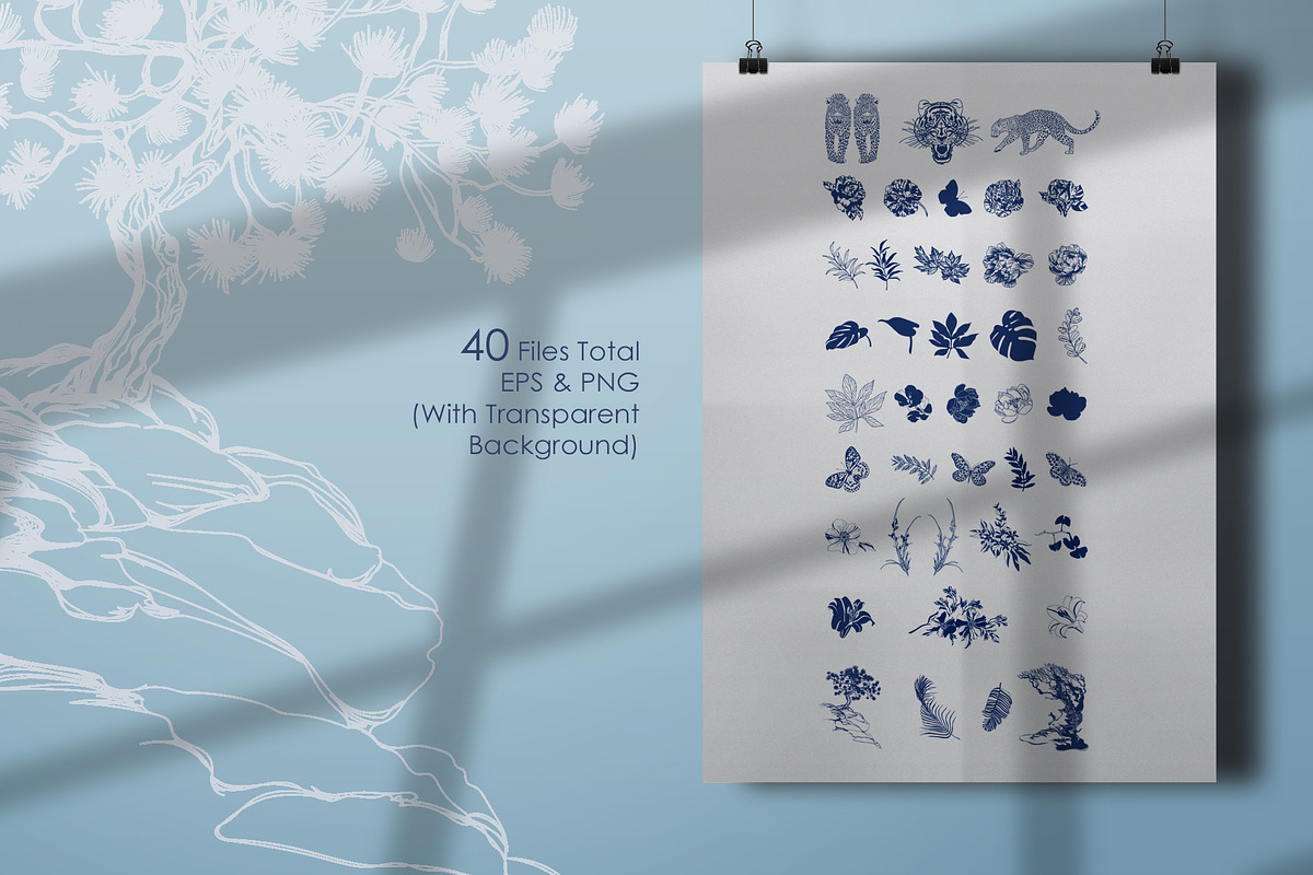 Classic blue. Animals and flowers., an Animal Illustration by LanaDzi (Photo 10 of 10)