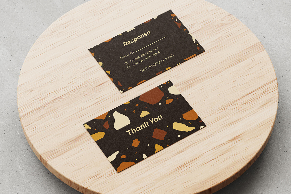 Terrazzo Wedding invitation cards, a Texture Illustration by Good Studio (Photo 3 of 3)