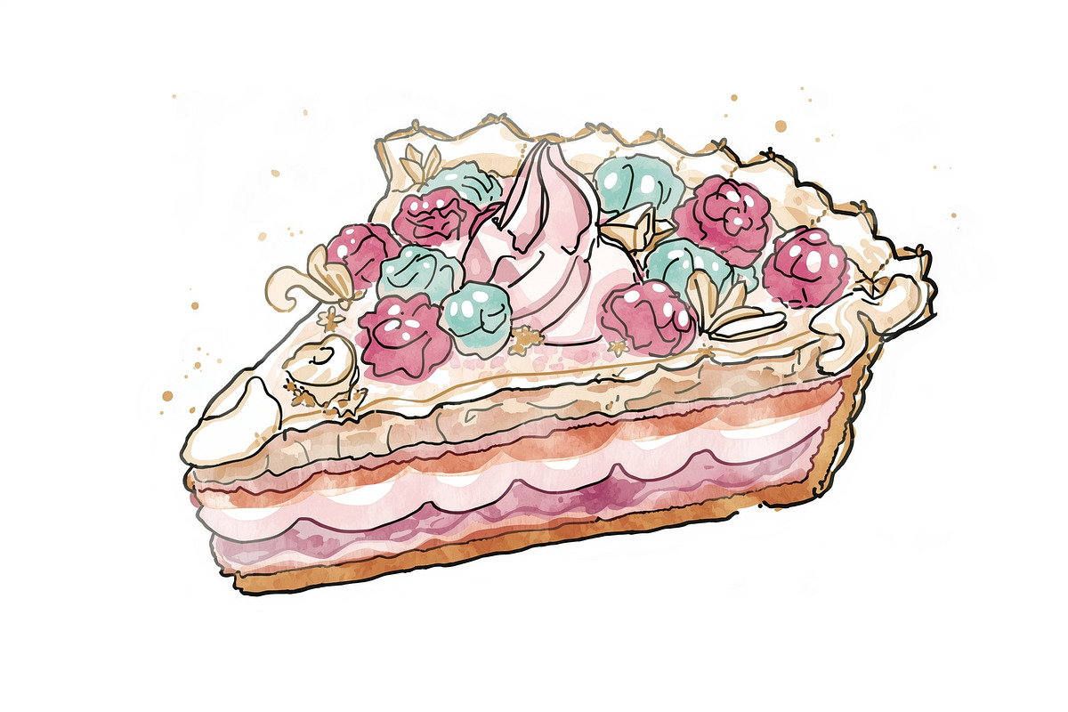 Handmade Cake & Pie Vectors, an Illustration by hafijul (Photo 3 of 12)