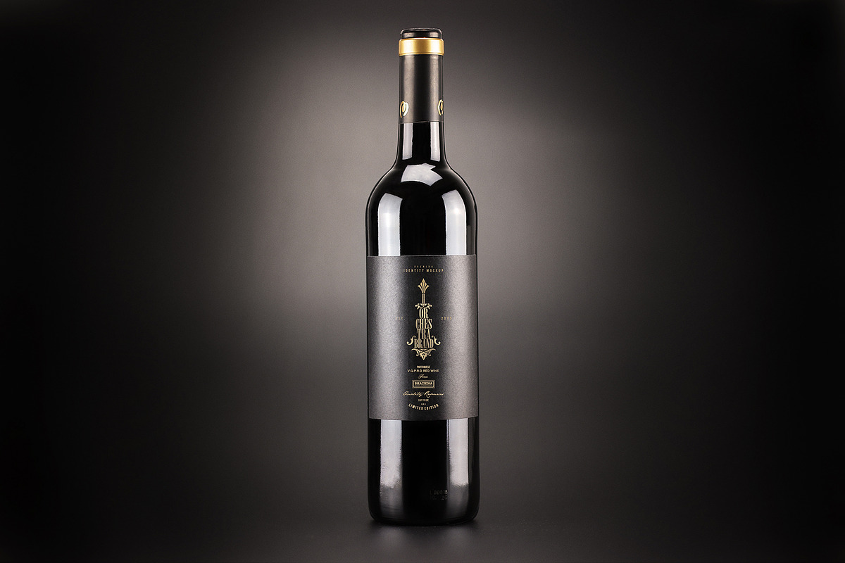 Red Wine Bottle Mockup N1955, a Product Mockup by BMACHINA Labs. (Photo 2 of 8)