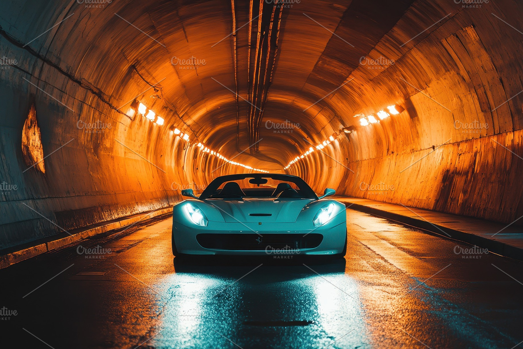 Racing through the glowing tunnel, a Photo by Pavel_design
