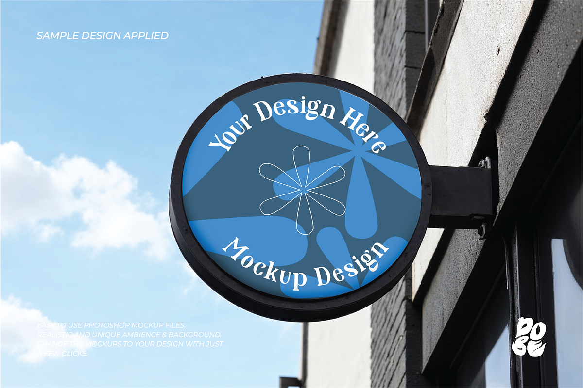 STORE HANGING SIGNAGE MOCKUP, an Advertising Mockup by DOBE Studio (Photo 13 of 14)