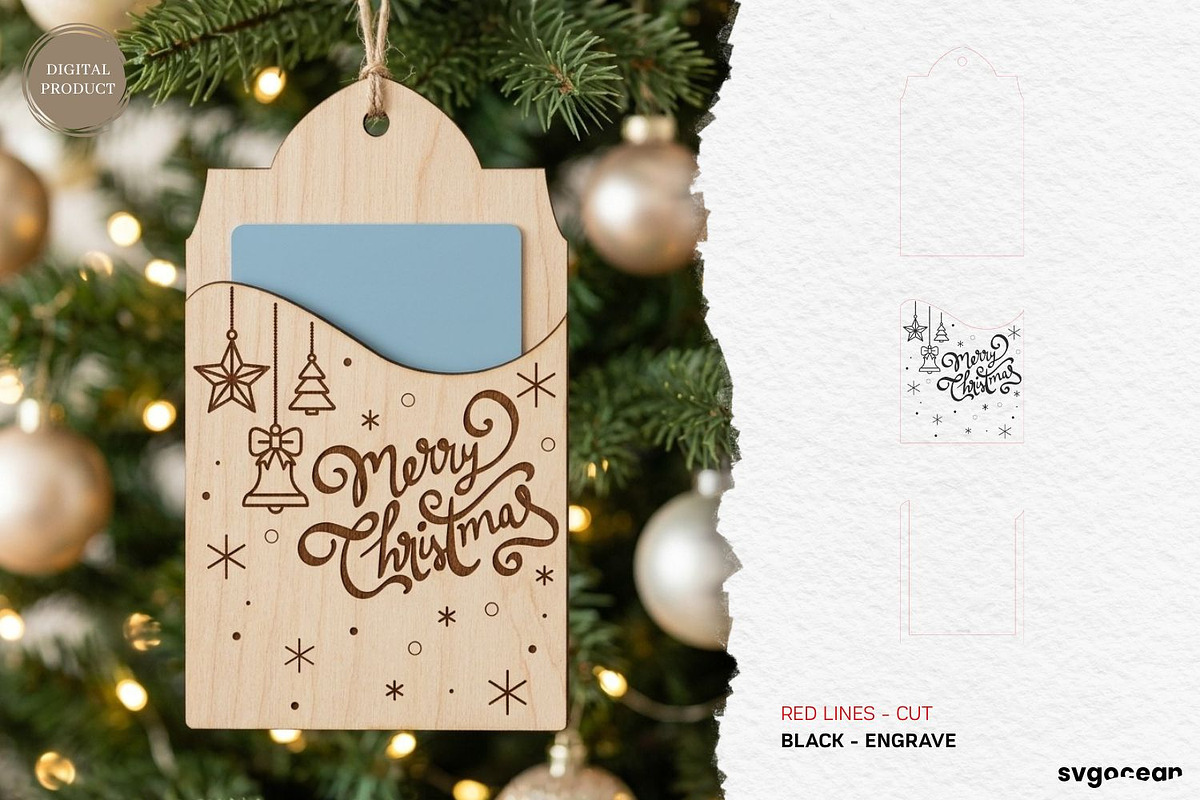 Christmas Card Holders SVG Bundle, a Decorative Illustration by svgocean (Photo 18 of 25)