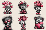 Valentine’s Day Teddy Clipart Bundle, an Illustration by SVGArt (Thumbnail 5 of 8)