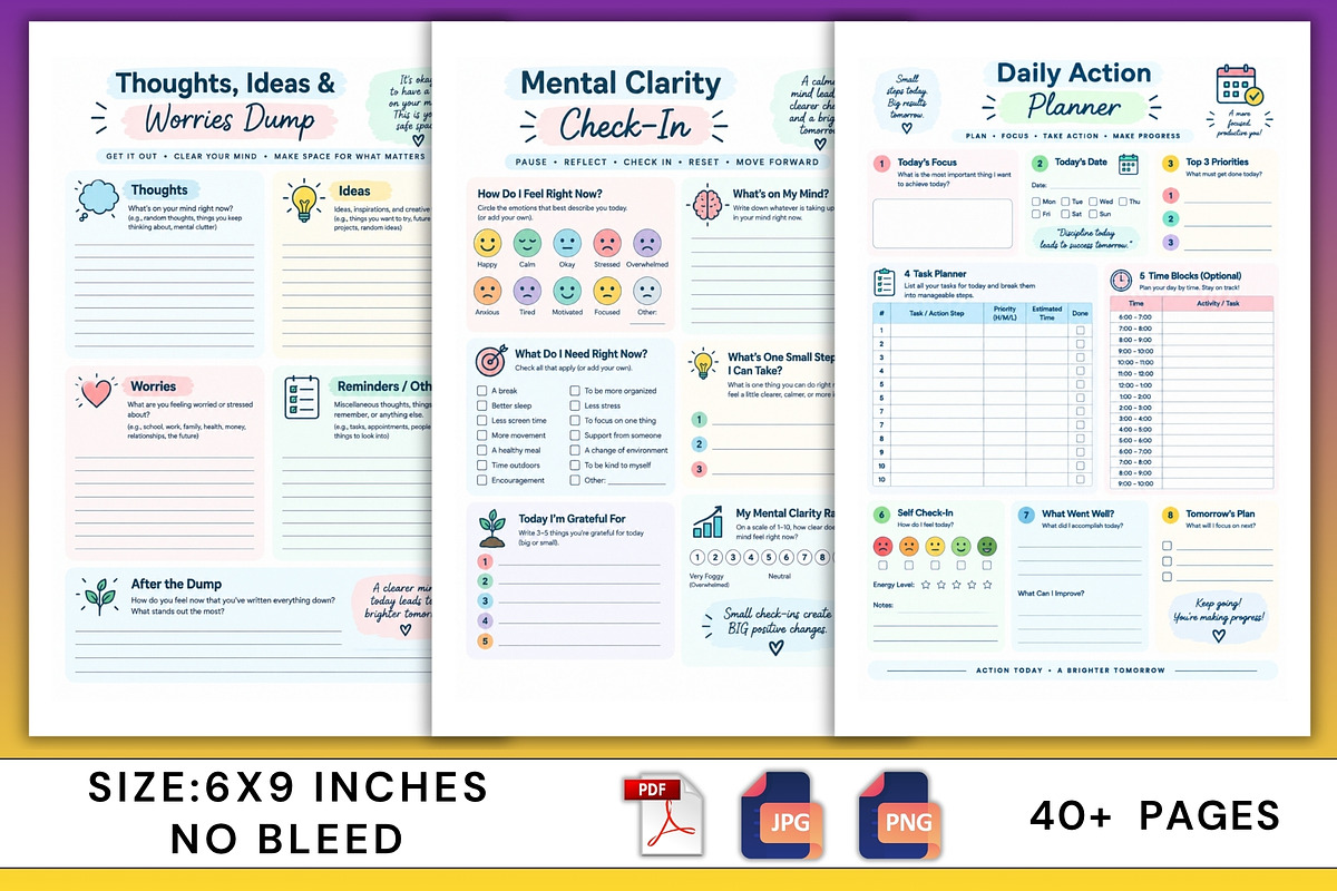 ADHD Clarity System Workbook, a Stationery Template by Designmela01 (Photo 4 of 6)