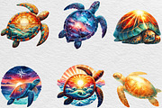 Sunset Sea Turtle Sublimation, an Illustration by Black Bird Studio (Thumbnail 5 of 6)