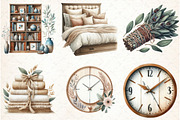Watercolor Boho Interior Clipart, an Illustration by Libby Wishes (Thumbnail 3 of 7)