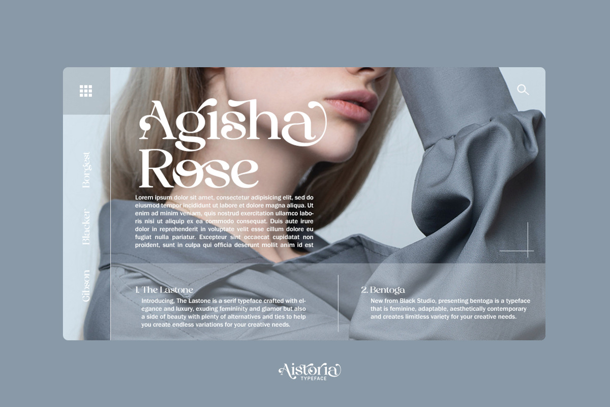 Aistoria, a Serif Font by Black Studio (Photo 2 of 17)