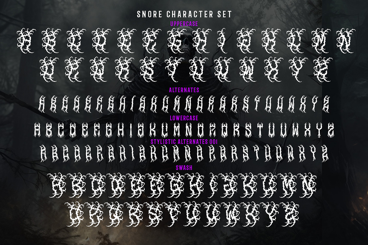 SNORE – Black Metal Font, a Blackletter Font by Fonday Studio (Photo 7 of 8)