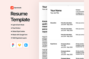 Resume Template, a Resume Template by DjectStudio