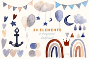 Nursery watercolor clipart, an Animal Illustration by Artcard Watercolor (Thumbnail 8 of 25)