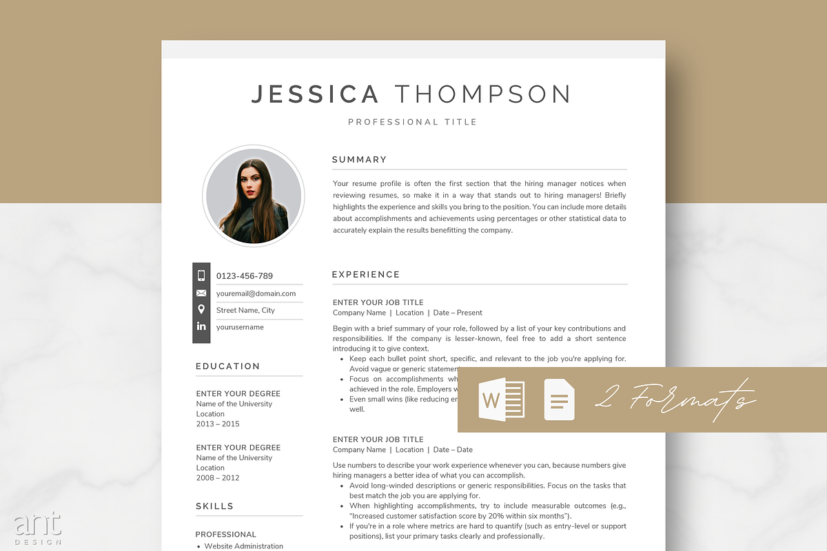 Modern Resume Template - Jessica
