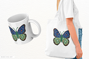 Christmas Butterfly Clipart, an Animal Illustration by Markicha Art (Thumbnail 3 of 5)