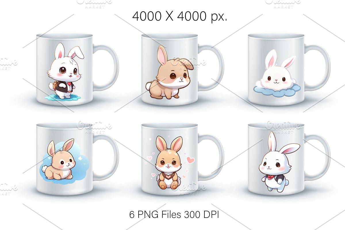 Cute cartoon Bunny 05.TShirt Sticker, an Animal Illustration by KENO Mascots (Photo 5 of 8)