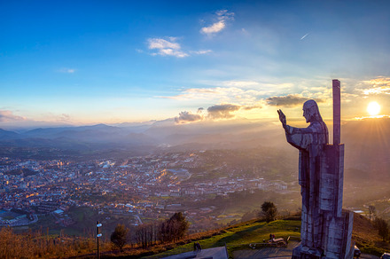 Christ of the Sacred Heart on the top of Mount Naranco in Oviedo, Asturias.