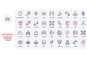 Metaverse ai infrastructure icons, an Object Illustration by Lemberg Vector