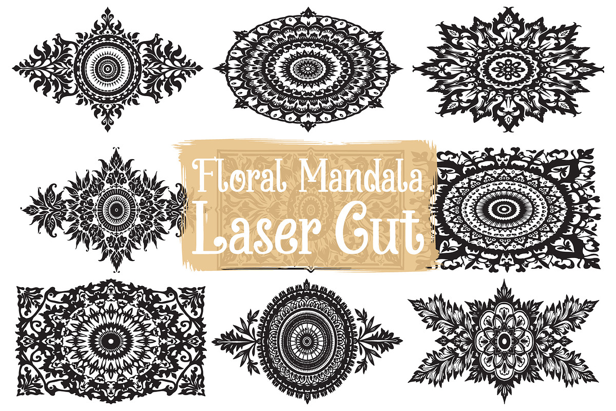 Elegant Floral Mandala Laser Cut, an Illustration by Designs_River
