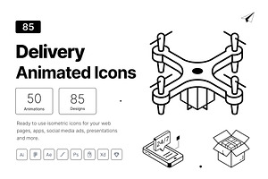 Animated Delivery Icon Set, a Duotone Icon by Vectors Market