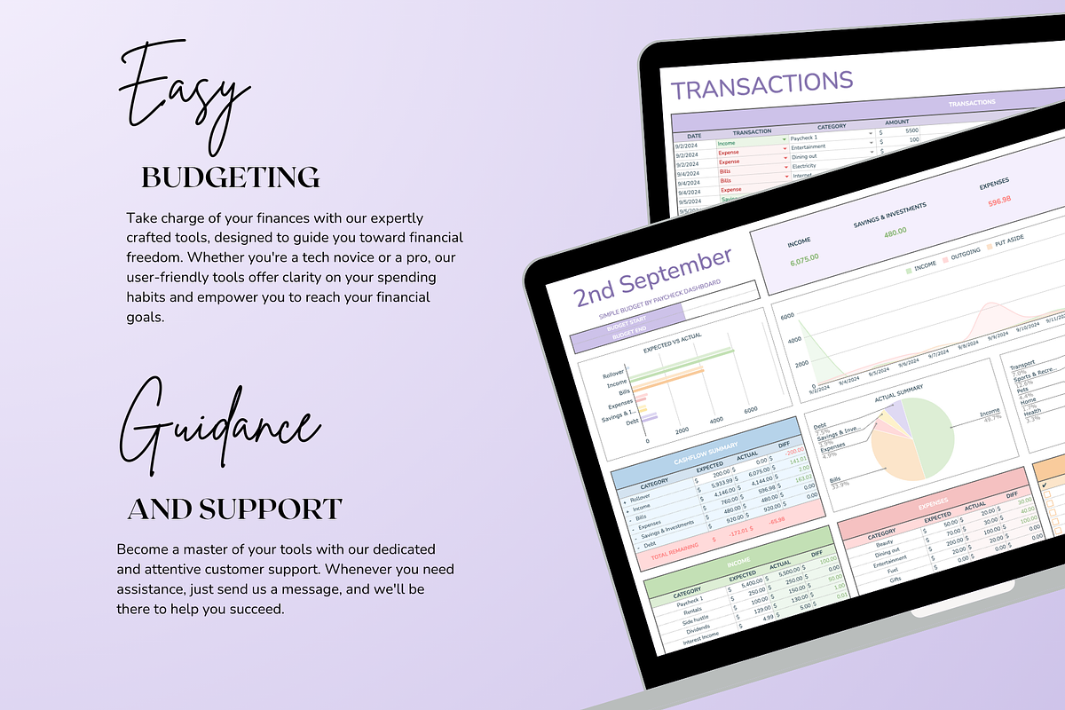 Simple Paycheck Budget - Pastel, a Templates & Theme by The Creative Plans co (Photo 9 of 10)