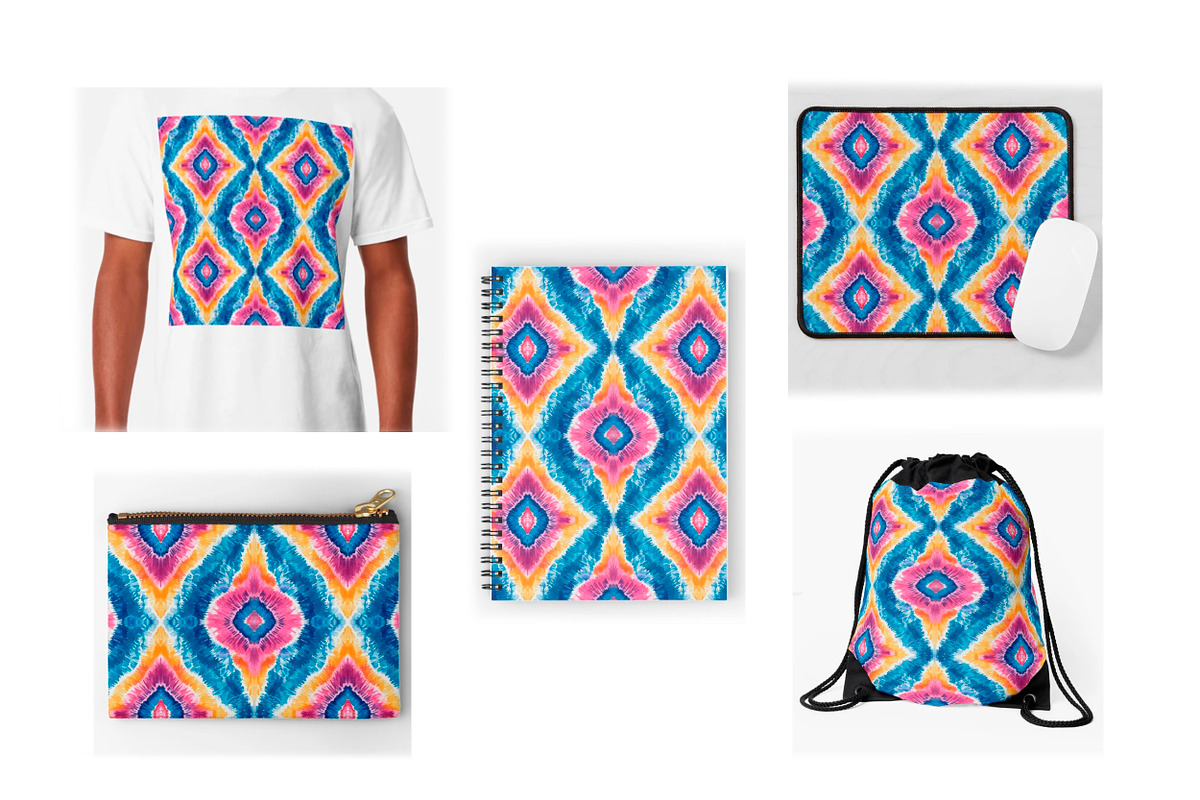 Tie dye shibori watercolor patterns, a Pattern Graphic by SketchArtStudio (Photo 10 of 14)