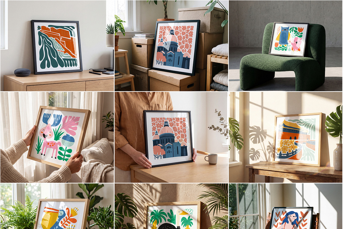100 Square Frame Mockup Bundle, a Household Mockup by MockupShopi (Photo 9 of 16)