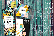 30 templates with abstract flowers., a Decorative Illustration by Nadia Grapes (Thumbnail 1 of 6)