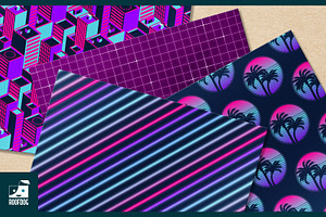 Eighties Pink Neon Digital Paper